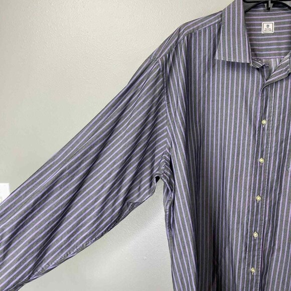 Peter Millar Shirt Mens‎ Size XXL Purple Stripe Long Sleeve Button Up Cotton - Picture 5 of 10